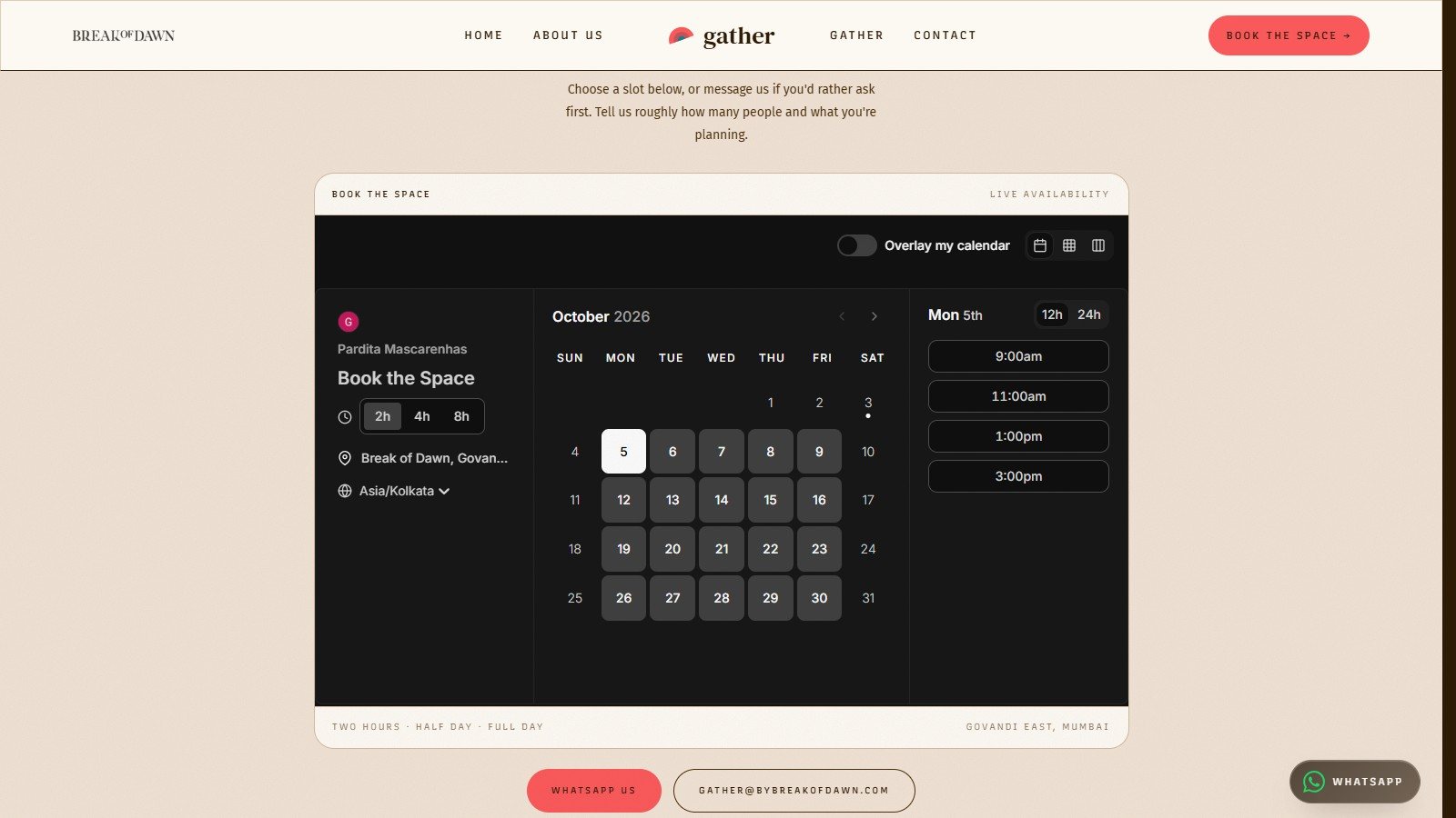 Gather: Checking a date, the first move.