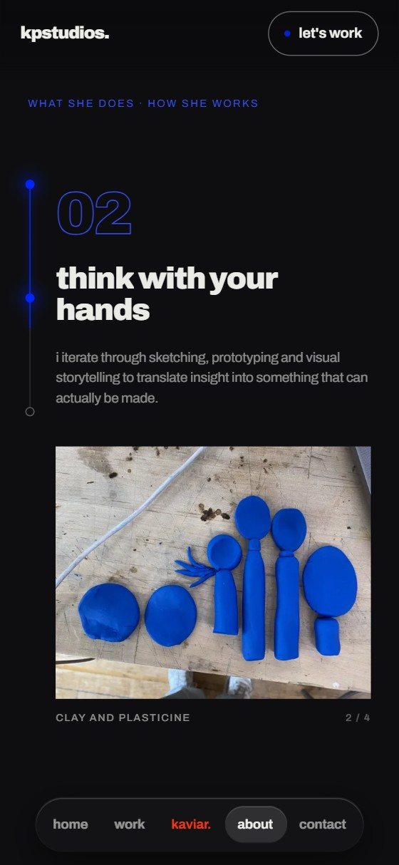 KP Studios on a phone: Think with your hands.