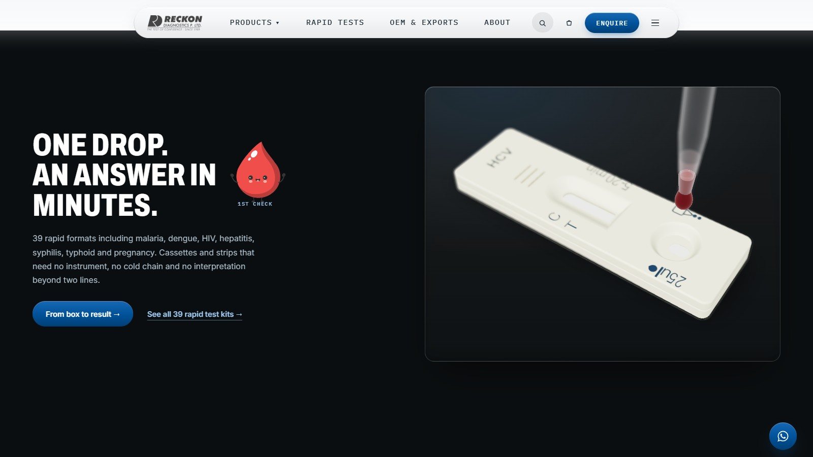 Reckon: One drop. An answer in minutes.