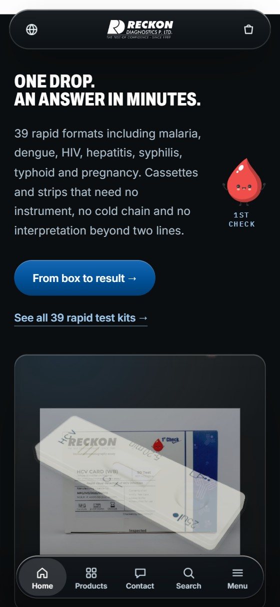 Reckon on a phone: One drop. An answer in minutes.
